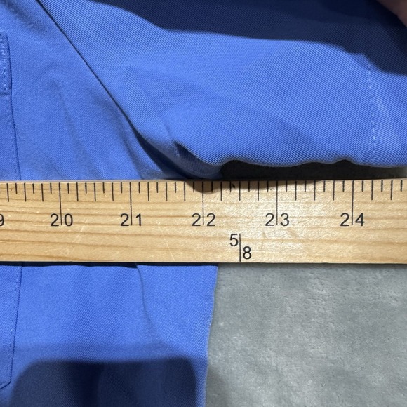 Figs Technical Collection Scrubs Women's Medium Blue V Neck Solid Nurse Pocket - Picture 4 of 6